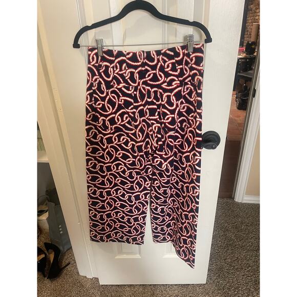 Maeve Anthropologie Navy Patterned Colette Ponte Knit Pants size 28P NWOT - Picture 3 of 5